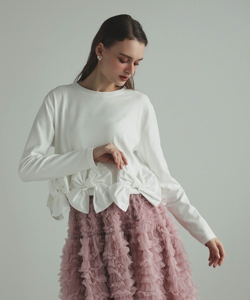 MERAKI(メラキ)の「リボンヘムカットトップス(その他トップス・レディース・ホワイト/ブラック系その他/ブラック/ホワイト系その他・FREE)」の20枚目の写真