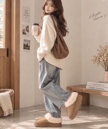 Dolce Fiora（ドルチェフィオラ）の「厚底もこもこムートンショートブーツ（ブーツ）」