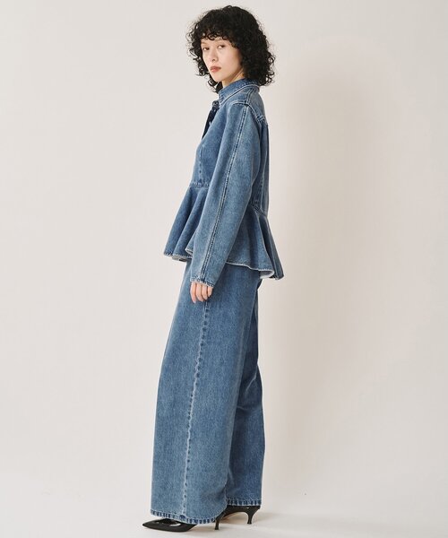 Whim Gazette(ウィムガゼット)の「デニムセンタープレスパンツ/セットアップ可(デニムパンツ・レディース・インディゴブルー・38/36)」の5枚目の写真