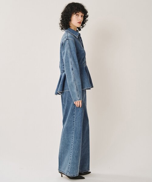 Whim Gazette(ウィムガゼット)の「デニムセンタープレスパンツ/セットアップ可(デニムパンツ・レディース・インディゴブルー・38/36)」の7枚目の写真