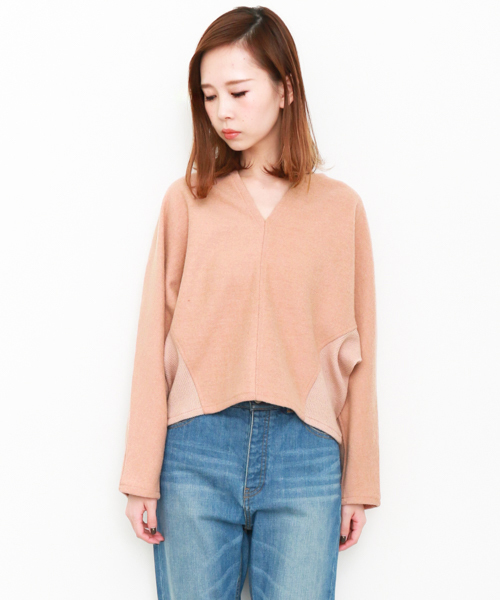 KBF（ケイビーエフ）の「KBF サイドリブドルマンプルオーバー（ニット/セーター・レディース・グレー/ブラック/ピンク・ONE）」の14枚目の写真