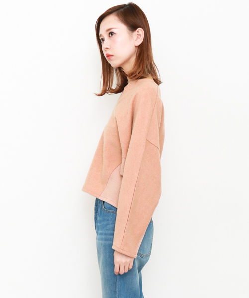 KBF（ケイビーエフ）の「KBF サイドリブドルマンプルオーバー（ニット/セーター・レディース・グレー/ブラック/ピンク・ONE）」の15枚目の写真