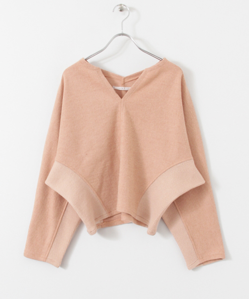 KBF（ケイビーエフ）の「KBF サイドリブドルマンプルオーバー（ニット/セーター・レディース・グレー/ブラック/ピンク・ONE）」の7枚目の写真