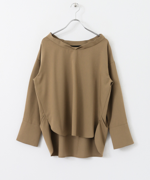 KBF+（ケービーエフプラス）の「KBF+ ワイドカフスブラウス（シャツ/ブラウス・レディース・キャメル/ネイビー/ブラック・ONE）」の9枚目の写真