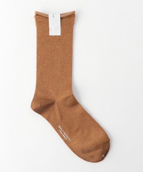 BEAUTY&YOUTH UNITED ARROWS（ビューティーアンドユースユナイテッドアローズ）の「BY グリッターソックス ◆（ソックス/靴下・レディース・ホワイト/ブラック/ブラウン/ゴールド/シルバー・FREE）」の4枚目の写真