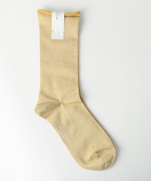 BEAUTY&YOUTH UNITED ARROWS（ビューティーアンドユースユナイテッドアローズ）の「BY グリッターソックス ◆（ソックス/靴下・レディース・ホワイト/ブラック/ブラウン/ゴールド/シルバー・FREE）」の5枚目の写真