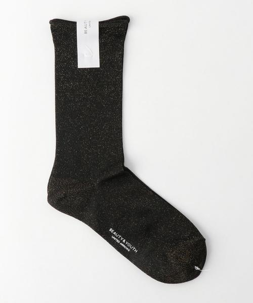 BEAUTY&YOUTH UNITED ARROWS（ビューティーアンドユースユナイテッドアローズ）の「BY グリッターソックス ◆（ソックス/靴下・レディース・ホワイト/ブラック/ブラウン/ゴールド/シルバー・FREE）」の3枚目の写真