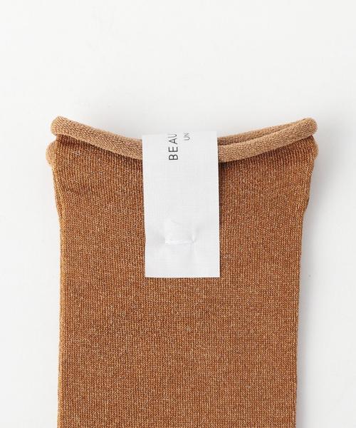 BEAUTY&YOUTH UNITED ARROWS（ビューティーアンドユースユナイテッドアローズ）の「BY グリッターソックス ◆（ソックス/靴下・レディース・ホワイト/ブラック/ブラウン/ゴールド/シルバー・FREE）」の6枚目の写真