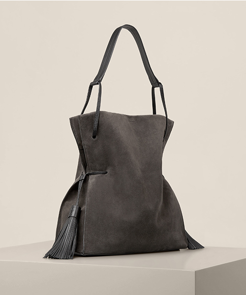 ALLSAINTS（オールセインツ）の「FREEDOM HOBO SLOUCHY（ショルダーバッグ・レディース・グレー/キャメル・ONE SIZE）」の12枚目の写真