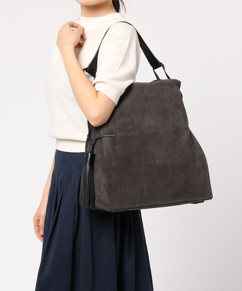 ALLSAINTS（オールセインツ）の「FREEDOM HOBO SLOUCHY（ショルダーバッグ・レディース・グレー/キャメル・ONE SIZE）」の10枚目の写真