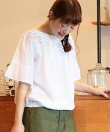 coen | 【『リンネル』2017/6月号掲載・Market】シャーリングレースブラウス(シャツ/ブラウス)