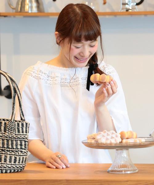 coen（コーエン）の「【『リンネル』2017/6月号掲載・Market】シャーリングレースブラウス（シャツ/ブラウス・レディース・ホワイト/ブラック・FREE）」の12枚目の写真