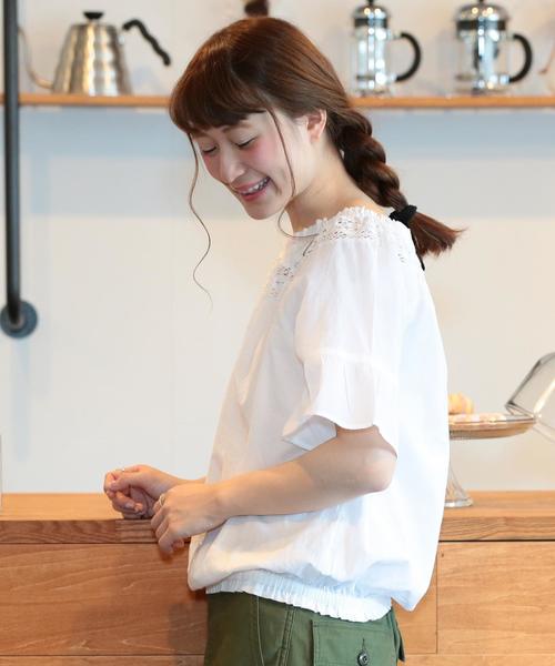 coen（コーエン）の「【『リンネル』2017/6月号掲載・Market】シャーリングレースブラウス（シャツ/ブラウス・レディース・ホワイト/ブラック・FREE）」の13枚目の写真