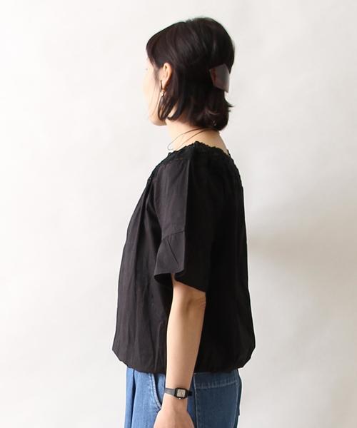 coen（コーエン）の「【『リンネル』2017/6月号掲載・Market】シャーリングレースブラウス（シャツ/ブラウス・レディース・ホワイト/ブラック・FREE）」の8枚目の写真