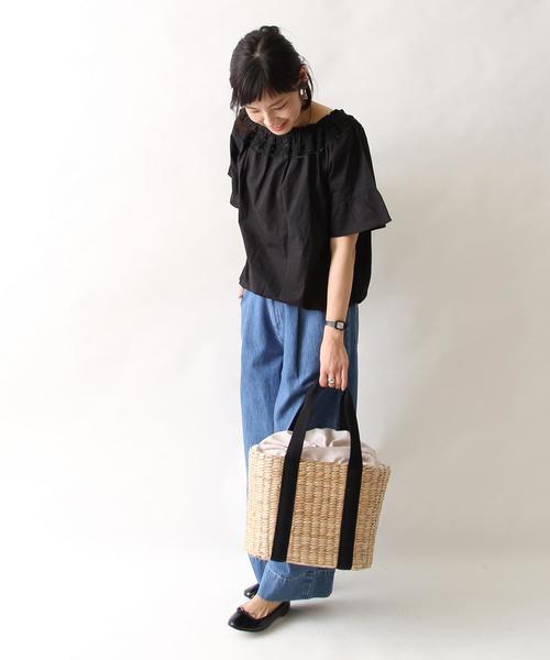 coen（コーエン）の「【『リンネル』2017/6月号掲載・Market】シャーリングレースブラウス（シャツ/ブラウス・レディース・ホワイト/ブラック・FREE）」の5枚目の写真