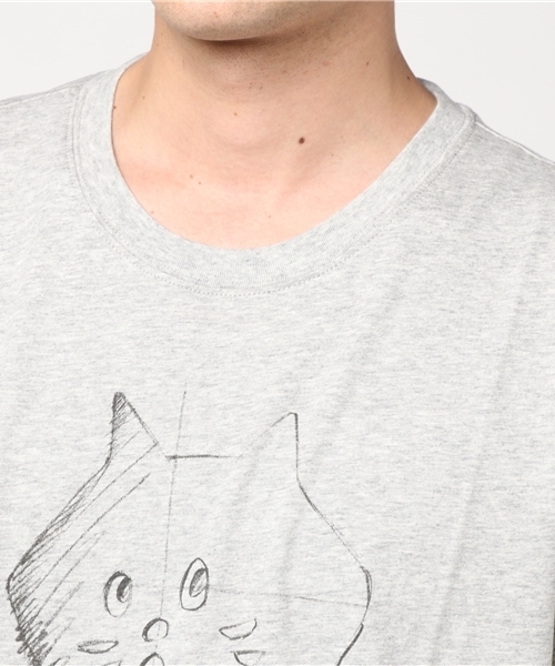 にゃー（ニャー）の「S らふにゃー Ｔ（Tシャツ/カットソー・メンズ・ホワイト/グレー・03）」の7枚目の写真