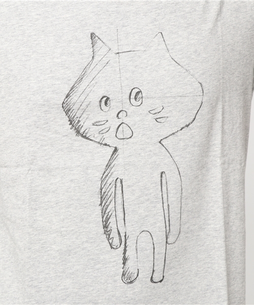 にゃー（ニャー）の「S らふにゃー Ｔ（Tシャツ/カットソー・メンズ・ホワイト/グレー・03）」の9枚目の写真