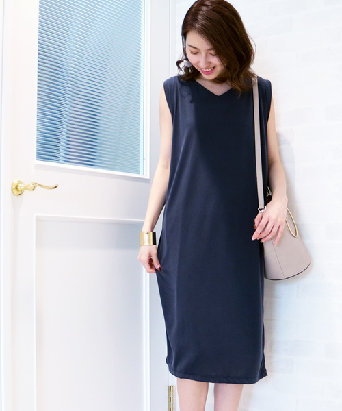 N.(N. Natural Beauty Basic)(エヌエヌナチュラルビューティーベーシック)の「サンドウォッシュワンピース(ワンピース・レディース・ネイビー/イエロー/カーキ/グレー・MEDIUM)」の1枚目の写真