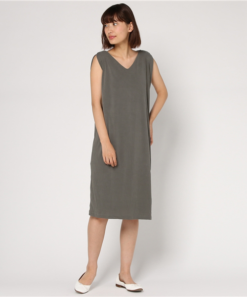 N.(N. Natural Beauty Basic)(エヌエヌナチュラルビューティーベーシック)の「サンドウォッシュワンピース(ワンピース・レディース・ネイビー/イエロー/カーキ/グレー・MEDIUM)」の8枚目の写真