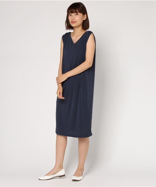 N.(N. Natural Beauty Basic)(エヌエヌナチュラルビューティーベーシック)の「サンドウォッシュワンピース(ワンピース・レディース・ネイビー/イエロー/カーキ/グレー・MEDIUM)」の9枚目の写真
