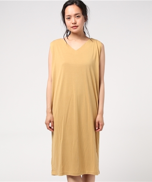 N.(N. Natural Beauty Basic)(エヌエヌナチュラルビューティーベーシック)の「サンドウォッシュワンピース(ワンピース・レディース・ネイビー/イエロー/カーキ/グレー・MEDIUM)」の4枚目の写真