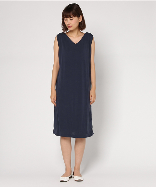 N.(N. Natural Beauty Basic)(エヌエヌナチュラルビューティーベーシック)の「サンドウォッシュワンピース(ワンピース・レディース・ネイビー/イエロー/カーキ/グレー・MEDIUM)」の10枚目の写真