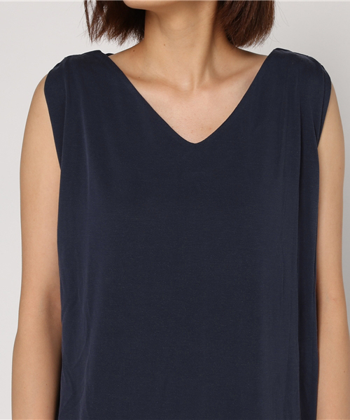 N.(N. Natural Beauty Basic)(エヌエヌナチュラルビューティーベーシック)の「サンドウォッシュワンピース(ワンピース・レディース・ネイビー/イエロー/カーキ/グレー・MEDIUM)」の13枚目の写真