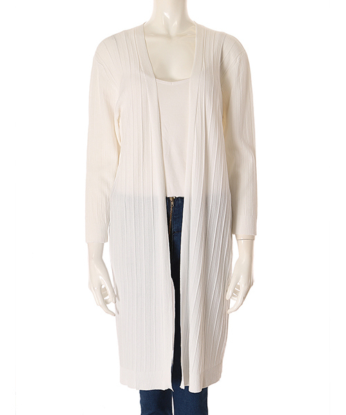 fifth（フィフス）の「シンプルロングニットサマーカーディガン（カーディガン/ボレロ・レディース・ブラック/ホワイト/ベージュ/グレー・MEDIUM）」の5枚目の写真