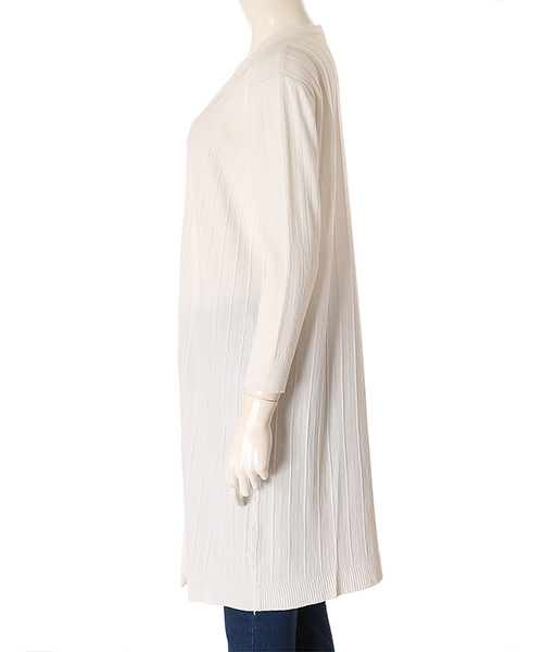 fifth（フィフス）の「シンプルロングニットサマーカーディガン（カーディガン/ボレロ・レディース・ブラック/ホワイト/ベージュ/グレー・MEDIUM）」の6枚目の写真