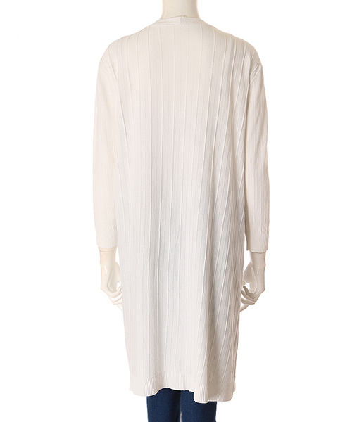 fifth（フィフス）の「シンプルロングニットサマーカーディガン（カーディガン/ボレロ・レディース・ブラック/ホワイト/ベージュ/グレー・MEDIUM）」の7枚目の写真