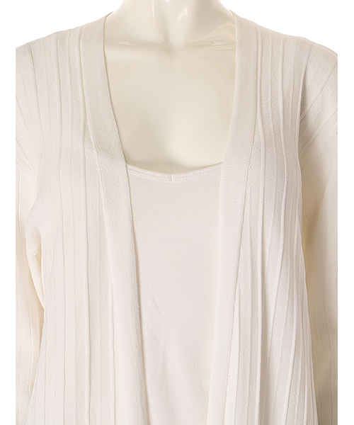 fifth（フィフス）の「シンプルロングニットサマーカーディガン（カーディガン/ボレロ・レディース・ブラック/ホワイト/ベージュ/グレー・MEDIUM）」の8枚目の写真