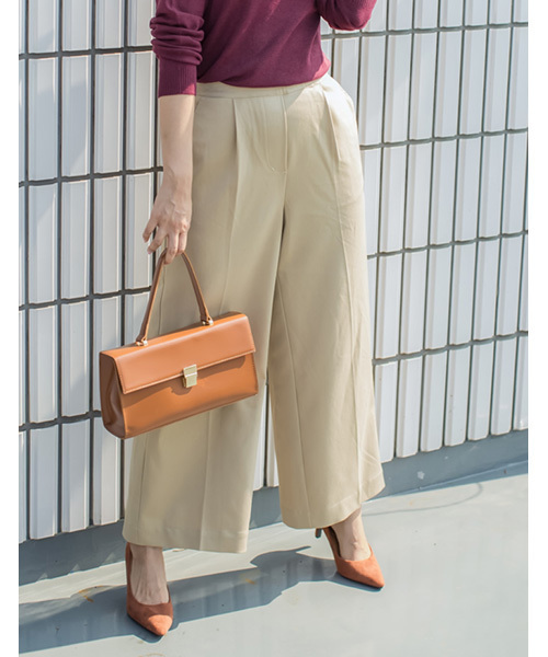 Re:EDIT（リエディ）の「ストレッチ美脚ワイドパンツ（その他パンツ・レディース・ベージュ/プラム/マスタード/モカ/ネイビー/グレー/レッド/ホワイト/ブラック/チャコールグレー/ブルー・LARGE/SMALL/X-LARGE/MEDIUM）」の6枚目の写真