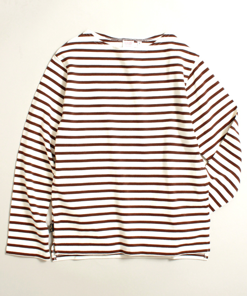 Denime(ドゥニーム)の「ヘビーボーダーボートネックロンT:LADIES(Tシャツ/カットソー・レディース・ネイビー/ブルー系その他/ブラウン系その他/レッド系その他・FREE)」の5枚目の写真