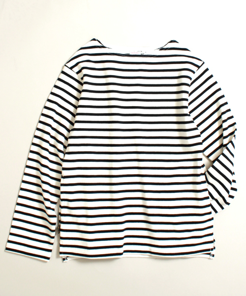 Denime(ドゥニーム)の「ヘビーボーダーボートネックロンT:LADIES(Tシャツ/カットソー・レディース・ネイビー/ブルー系その他/ブラウン系その他/レッド系その他・FREE)」の6枚目の写真
