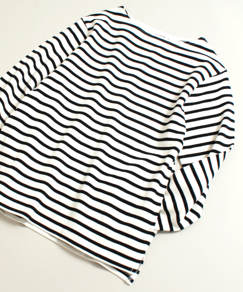 Denime(ドゥニーム)の「ヘビーボーダーボートネックロンT:LADIES(Tシャツ/カットソー・レディース・ネイビー/ブルー系その他/ブラウン系その他/レッド系その他・FREE)」の10枚目の写真
