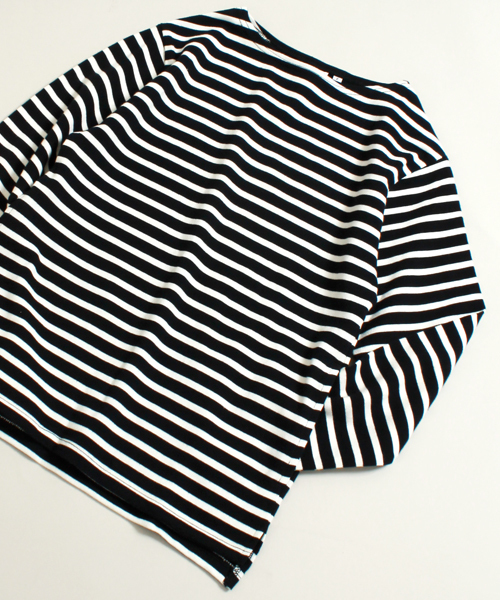 Denime(ドゥニーム)の「ヘビーボーダーボートネックロンT:LADIES(Tシャツ/カットソー・レディース・ネイビー/ブルー系その他/ブラウン系その他/レッド系その他・FREE)」の11枚目の写真