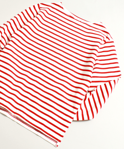 Denime(ドゥニーム)の「ヘビーボーダーボートネックロンT:LADIES(Tシャツ/カットソー・レディース・ネイビー/ブルー系その他/ブラウン系その他/レッド系その他・FREE)」の12枚目の写真