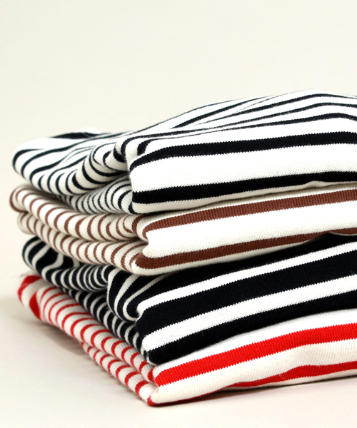 Denime(ドゥニーム)の「ヘビーボーダーボートネックロンT:LADIES(Tシャツ/カットソー・レディース・ネイビー/ブルー系その他/ブラウン系その他/レッド系その他・FREE)」の17枚目の写真