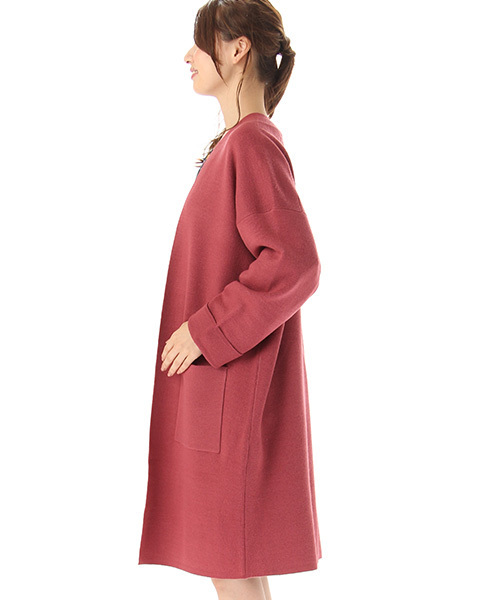 Honeys（ハニーズ）の「ハーフミラノリブ生地を使ったロングカーディガン（カーディガン/ボレロ・レディース・グリーン/杢グレー/ピンク/アイボリー/ブラック・L/M）」の17枚目の写真