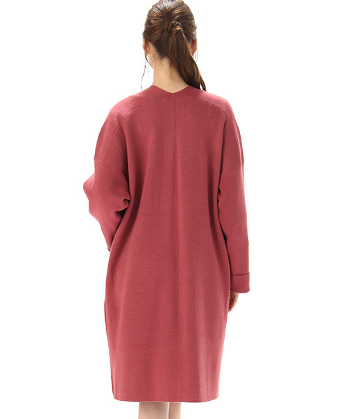 Honeys（ハニーズ）の「ハーフミラノリブ生地を使ったロングカーディガン（カーディガン/ボレロ・レディース・グリーン/杢グレー/ピンク/アイボリー/ブラック・L/M）」の18枚目の写真