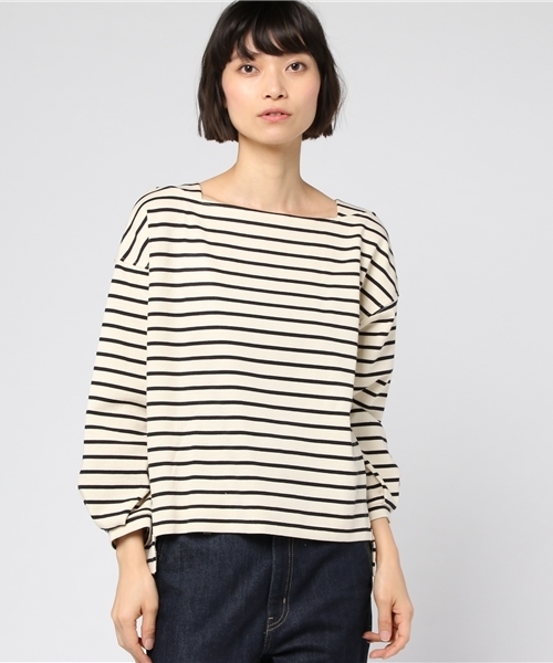 earth music&ecology(アースミュージックアンドエコロジー)の「ミラノリブ風ボートネックプルオーバー(Tシャツ/カットソー・レディース・ライトグレー/ネイビー/アイボリー/キャメル/その他24/その他26・FREE)」の6枚目の写真
