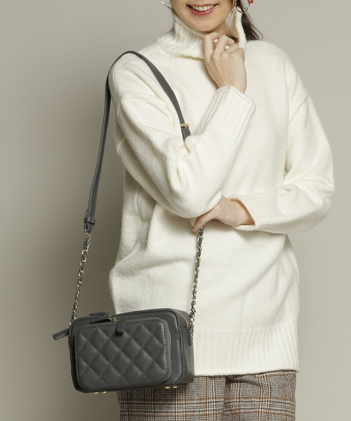 PLAIN CLOTHING(プレーンクロージング)の「キルティングチェーンバッグ【PLAIN CLOTHING】(ショルダーバッグ・レディース・グレー/ブラック・FREE)」の13枚目の写真