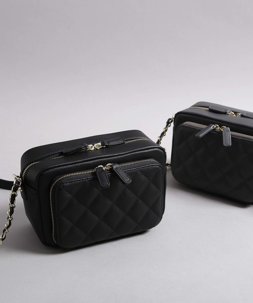 PLAIN CLOTHING(プレーンクロージング)の「キルティングチェーンバッグ【PLAIN CLOTHING】(ショルダーバッグ・レディース・グレー/ブラック・FREE)」の4枚目の写真