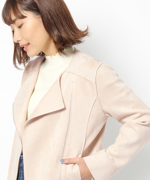 laboratory work（ラボラトリーワーク）の「ダブルフェイスフェイクスエードライダース（ブルゾン・レディース・ピンク/ライトグレー/サックスブルー・MEDIUM）」の15枚目の写真