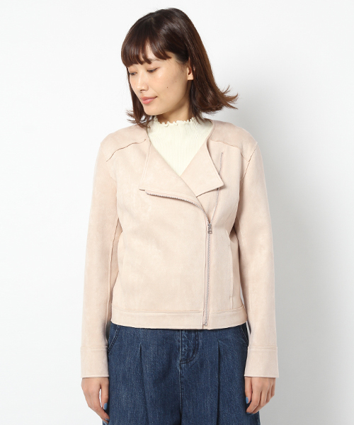 laboratory work（ラボラトリーワーク）の「ダブルフェイスフェイクスエードライダース（ブルゾン・レディース・ピンク/ライトグレー/サックスブルー・MEDIUM）」の8枚目の写真