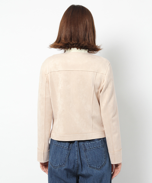 laboratory work（ラボラトリーワーク）の「ダブルフェイスフェイクスエードライダース（ブルゾン・レディース・ピンク/ライトグレー/サックスブルー・MEDIUM）」の7枚目の写真