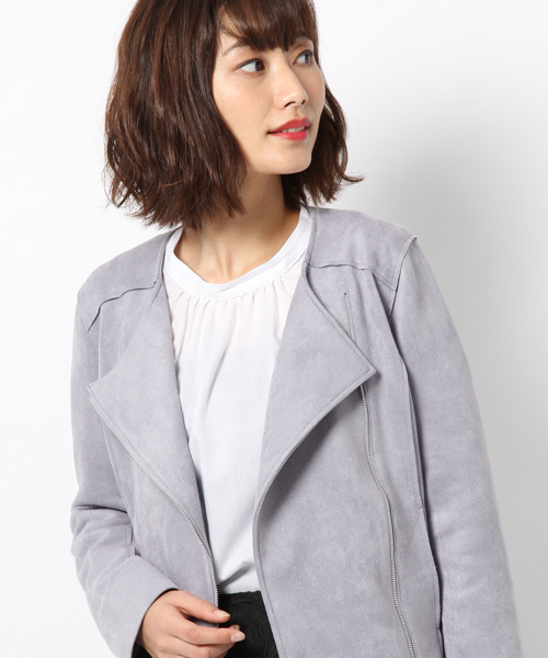 laboratory work（ラボラトリーワーク）の「ダブルフェイスフェイクスエードライダース（ブルゾン・レディース・ピンク/ライトグレー/サックスブルー・MEDIUM）」の22枚目の写真