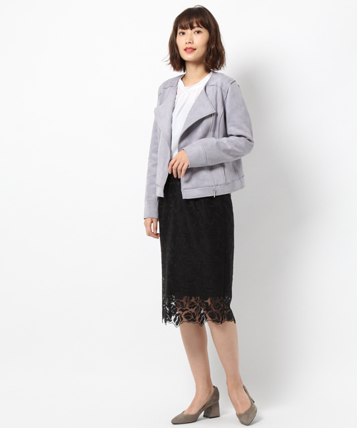 laboratory work（ラボラトリーワーク）の「ダブルフェイスフェイクスエードライダース（ブルゾン・レディース・ピンク/ライトグレー/サックスブルー・MEDIUM）」の19枚目の写真