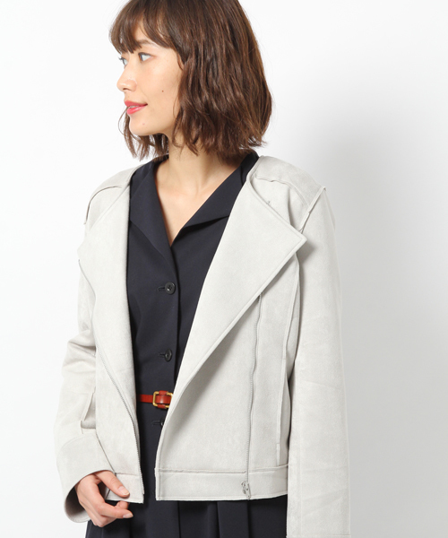 laboratory work（ラボラトリーワーク）の「ダブルフェイスフェイクスエードライダース（ブルゾン・レディース・ピンク/ライトグレー/サックスブルー・MEDIUM）」の21枚目の写真