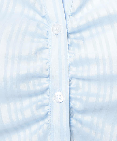 NARACAMICIE(ナラカミーチェ)の「サテンストライプスタンドカラー七分袖シャツ(シャツ/ブラウス・レディース・ホワイト/ピンク/ライトブルー・SMALL/LARGE/MEDIUM)」の9枚目の写真